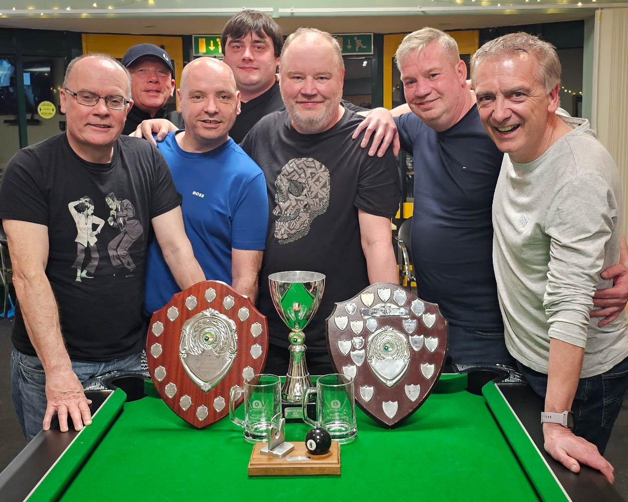 lack Swan Kirkby B<br />
League Winners<br />
League Cup Winners<br />
Joe Grainge Cup Winners<br />
Senior Player of The Year<br />
Most Breaks and Clearances</p>
<p>Stokesley Pool League Wi