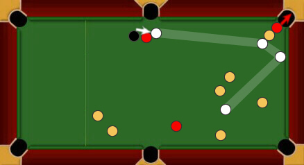 Blackball pool: touching ball example
