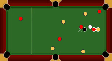 Blackball pool: balls off table
