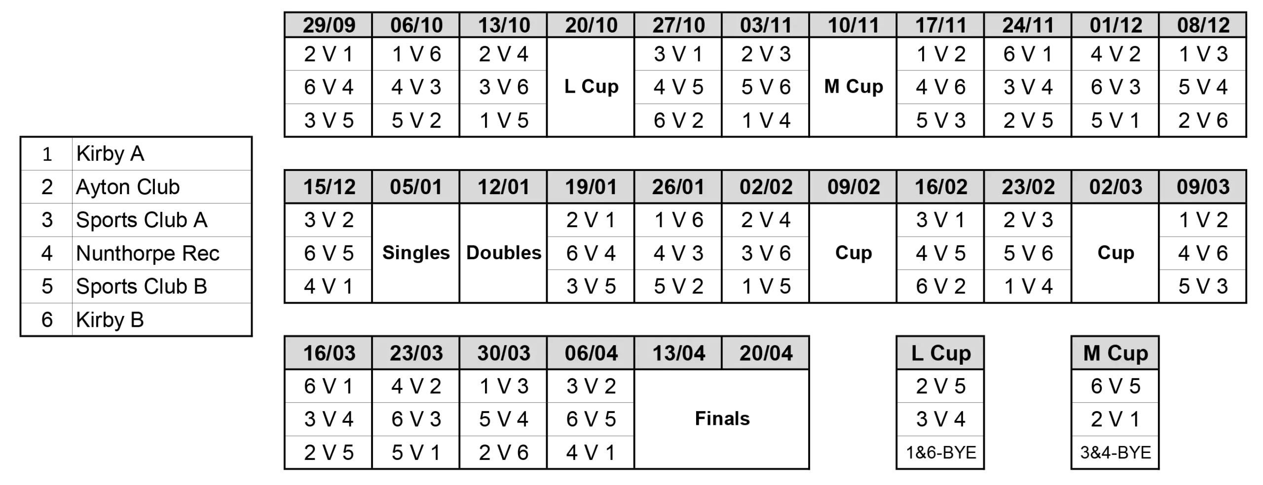 fixtures-26-27 Stokesley Pool League Fixtures 2024 -2025